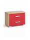 Wooden Red Bedside Table 50x34x48cm