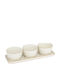Atmosphera Ceramic Dessert Tower Stand 3 Slots White Ø30cm W9.5xL5.5cm 4 Pieces