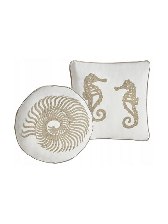 Beliani Μαξιλάρι Καναπέ Sindora από 100% Βαμβάκι White 45x45εκ.