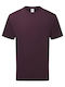 Fruit of the Loom Ανδρικό Διαφημιστικό T-shirt Κοντομάνικο Dark Plum