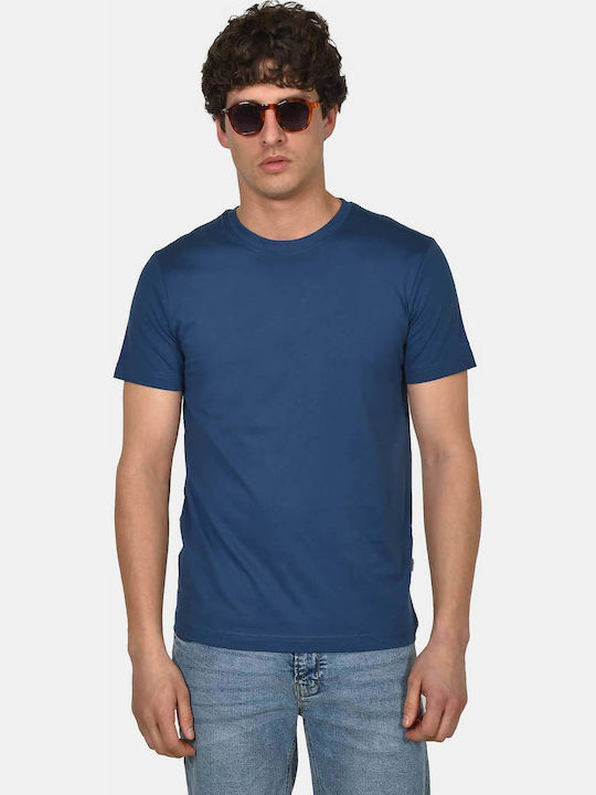 Berto Lucci Men's Blouses Short Sleeve Blue T-s...