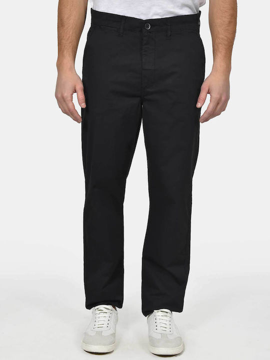 Berto Lucci Men's Trousers Chinos Relaxed Fit Black