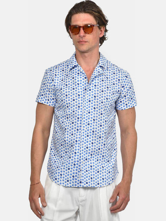 Berto Lucci Short Sleeve Linen Shirt in Regular...