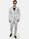 Winter Men's Suit with Vest Slim Fit Light Grey