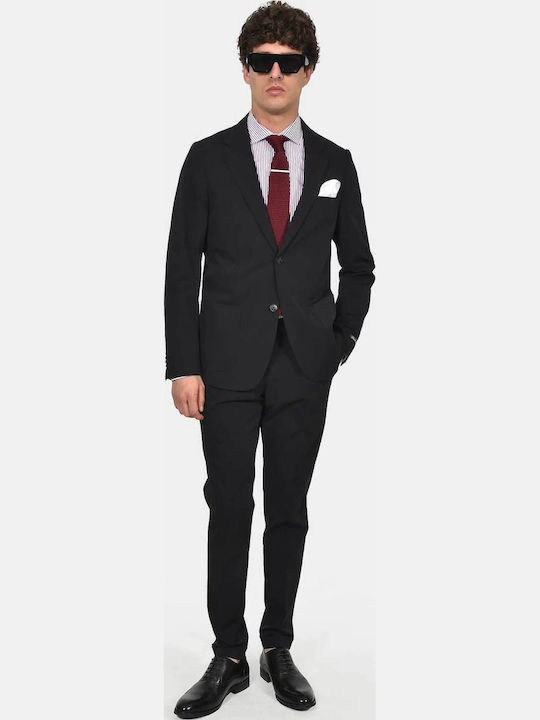 Berto Lucci Men's Suit with Slim Fit Black