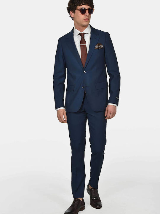 Berto Lucci Men's Suit with Slim Fit Blue