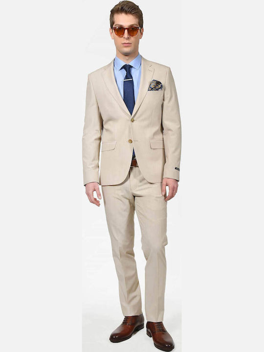 Berto Lucci Men's Suit Beige