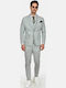 Winter Men's Suit with Vest Slim Fit Green