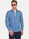 Long Sleeve Denim Shirt in Regular Fit Blue