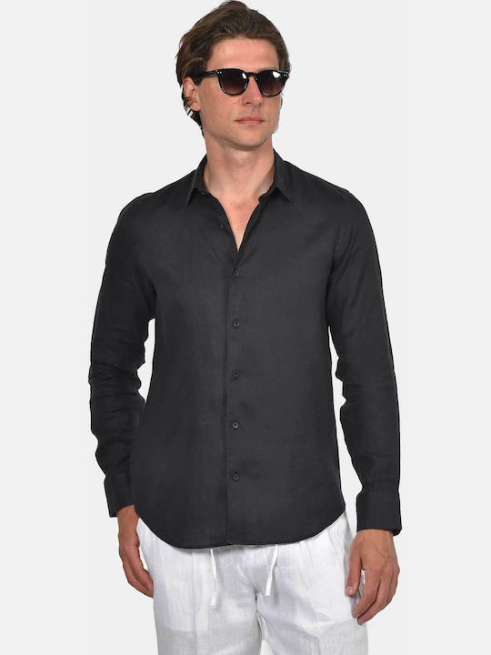 Berto Lucci Long Sleeve Linen Shirt in Regular ...