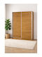 53 Double Door Wardrobe Sliding Walnut 150x60x240cm