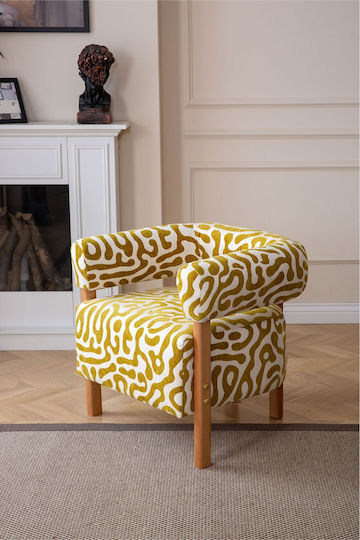 High Back Armchair Dark Walnut 68x60x60cm