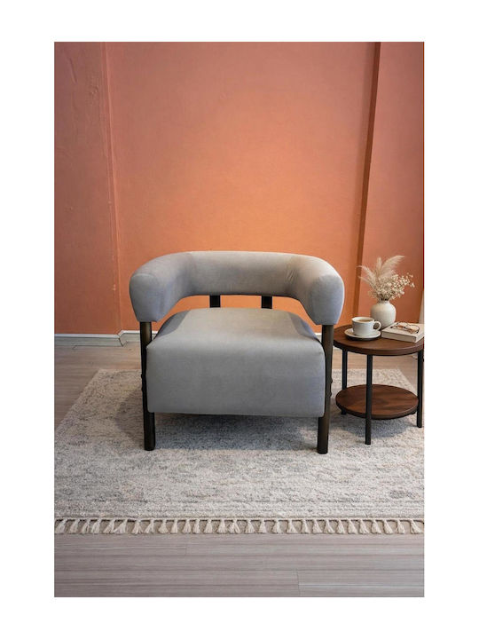 High Back Armchair Dark Walnut 68x60x60cm