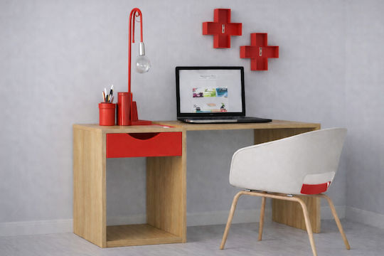 Birou Pentru Copii Roșu 130x55x80cm