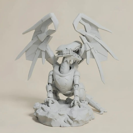 Небоядисана 3D Фигура Mecha Blue Eyes White Dragon Готова За Боядисване DIY Подарък Цветове 30 См 1:6