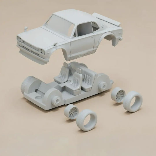 Unpainted 3D Figure Model Kit Car Nissan Skyline 2000 GTR Painting DIY Gift Colors 30 cm 1:6