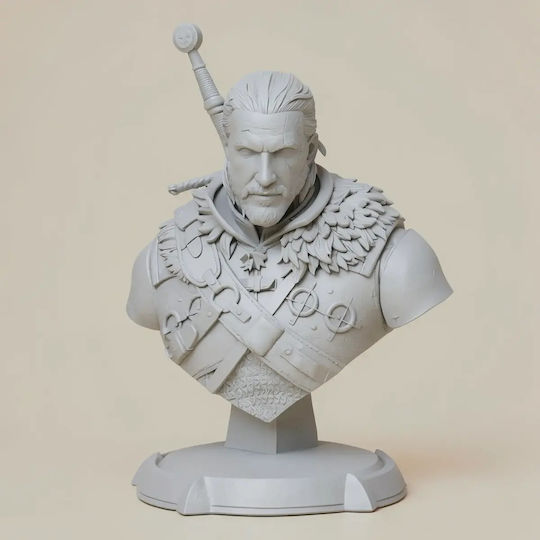 Unpainted 3D Figure Geralt Bust 155mm Demon Head Witcher 3 Painting DIY Gift Colors 20 cm 1:8