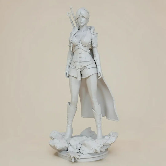 iLovePrints Sammelbare Figuren Abgebaute 3d Figur Ciri Witcher Eis Basis Bemalen Diy Geschenk Farben 15,2 Cm 1:12
