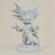 Unpainted 3D Figure Goku Dragon Ball Chibi 129mm Painting DIY Gift Colors 30 Cm 1:6