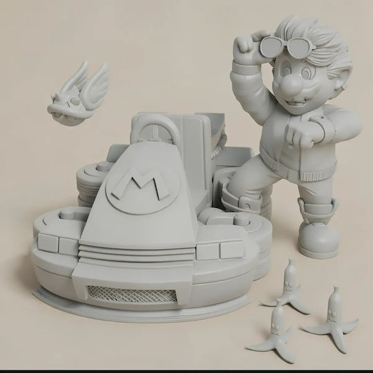 Unpainted 3D Figure Super Mario Back To Future Painting DIY Gift Colors 20 Cm 1:8