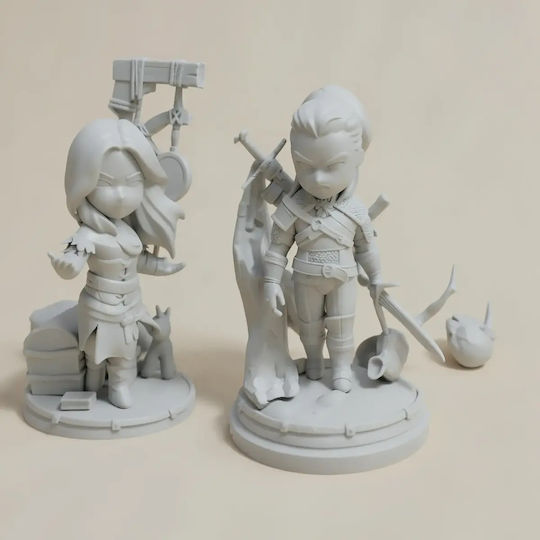 Unbemalte 3D Figur Witcher Chibi Set 4 Modelle Bemalen Diy Geschenk Farben 30 Cm 1:6