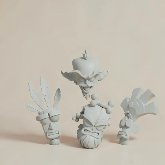 Άβαφη 3D Фигура Neo Cortex Crash Bandicoot 3D Боядисване DIY Подарък Цветове 30 см 1:6