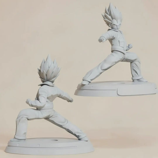 Unpainted 3D Figure Vegeta Casual Kungfu Sculptures 3D Printing Painting DIY Gift Colors 20 Cm 1:8