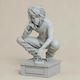 Unpainted 3D Figure L Death Note Sitting Sculptures 3D Printing Painting DIY Gift Colors 15.2 Cm 1:12