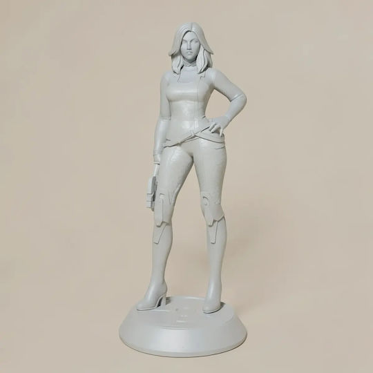 Unpainted 3D Figure Miranda Lawson Basic Stand Files Painting DIY Gift Colors 30 Cm 1:6
