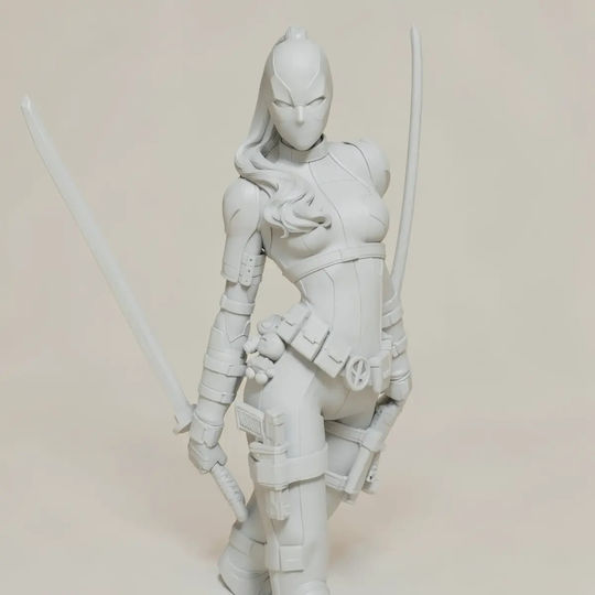 Unpainted 3D Figure Lady Deadpool From Movie Digital Painting DIY Gift Colors 20 Cm 1:8