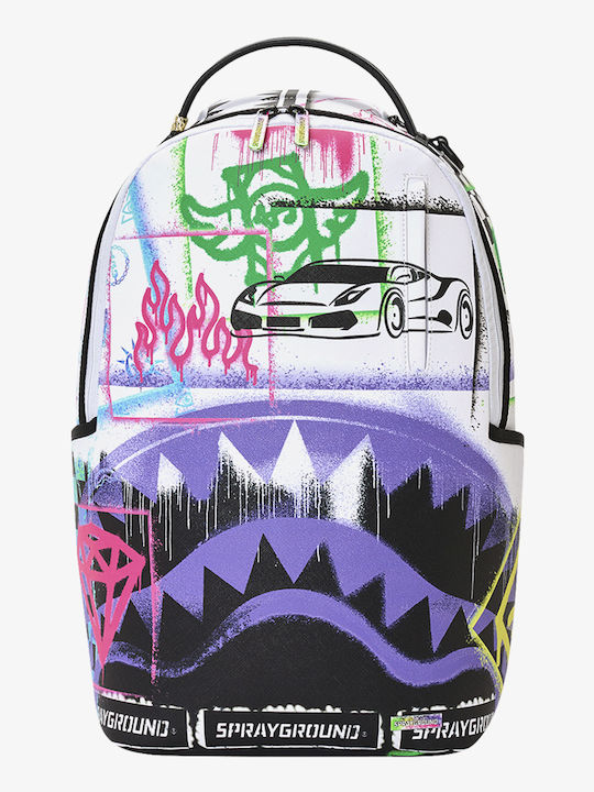 Sprayground Stencil Shark Attack Black And White Split Πλάτης Μαύρη