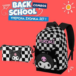 School Set Backpack Kuromi Hello Kitty + Triple Pencil Case
