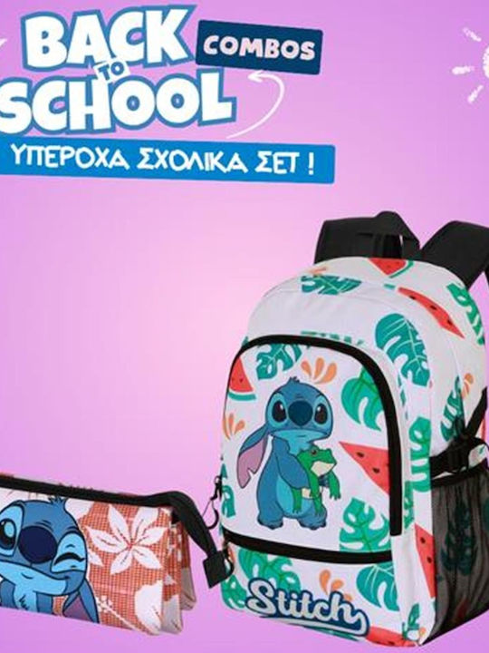 Σχολικό Σετ Τσάντα Πλάτης Disney Lilo and Stitch Frog Multicolour + Κασετίνα Τριπλή