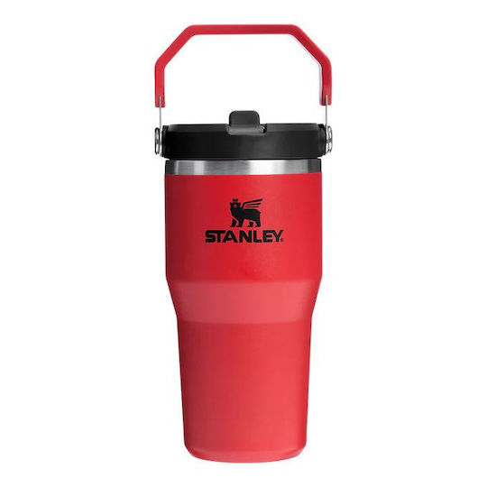 Stanley IceFlow Flip Сламка 2.0 Чаша с Дръжка Термоси Неръждаема Стомана Без BPA 590мл Чили Черен с Сламка и Дръжка