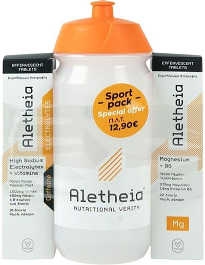 Aletheia Set Sport Electrolytes & Caffeine & Magnesium 375mg 20 Αναβράζοντα Δισκία & Παγούρι 375mg Raptors White 18 αναβράζοντα δισκία