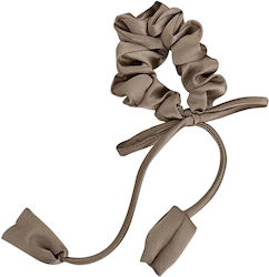 Klassisches Scrunchie Haargummi Aus Satin Blumen Fallender Glamour Khaki