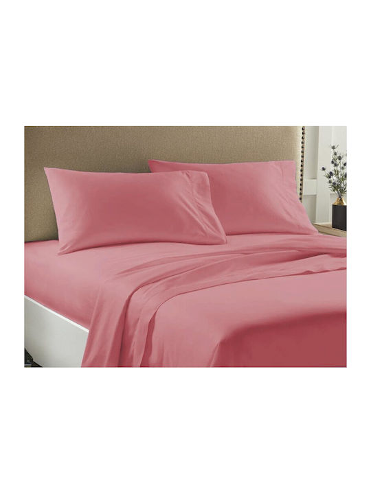 Economy Bettlaken Set für Einzelbett 160x263cm Koralle 3 Stück