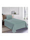 SpitiBazaar Super-Double Bed Sheets Set 225x245cm Petrol Blue 4 Pieces