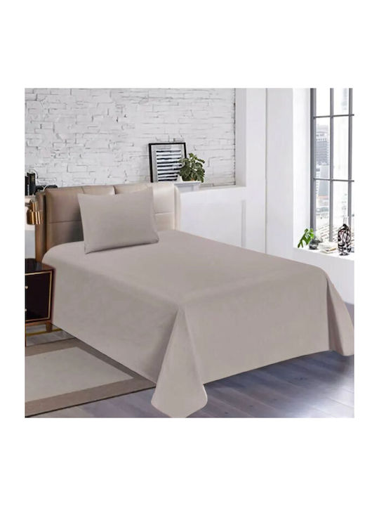 SpitiBazaar Set Bed Sheets for Single Bed 160x240cm Grey 3 Pieces
