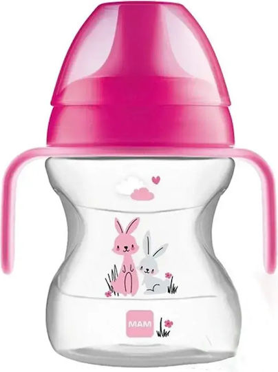 Mam Обучителна Чаша Биберон Силиконова с Дръжки Розова за 6m+ 190ml