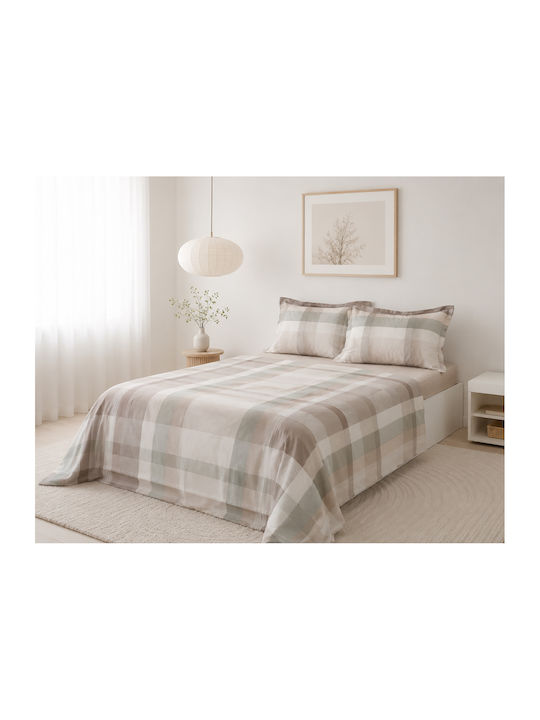 Silk Fashion Super-Double Bed Sheet Set With 2 Pillowcases With Rubber Hugger 160x200+35cm Cotton (3 Pieces)