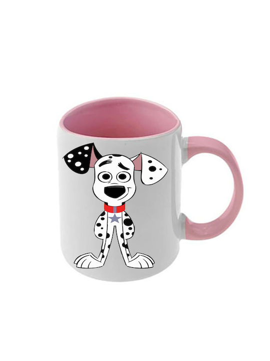 Κούπα Dalmatians Δαλματίας Ροζ Λαβή Εσωτερικό