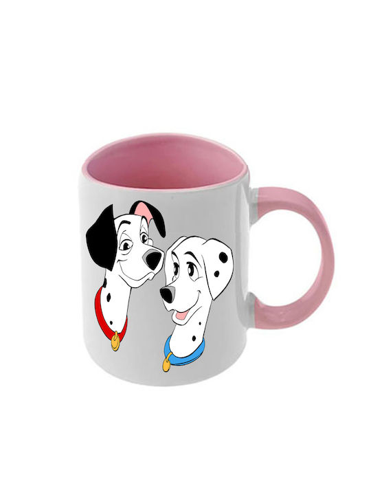 Κούπα Dalmatians Δαλματίας Ροζ Λαβή Εσωτερικό