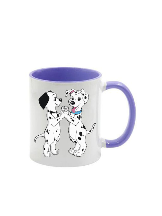 Κούπα Dalmatians Δαλματίας Λιλά Λαβή Εσωτερικό