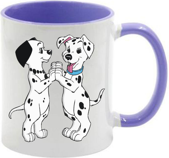 Чаша Dalmatians Далматин Лилава Дръжка Вътрешна