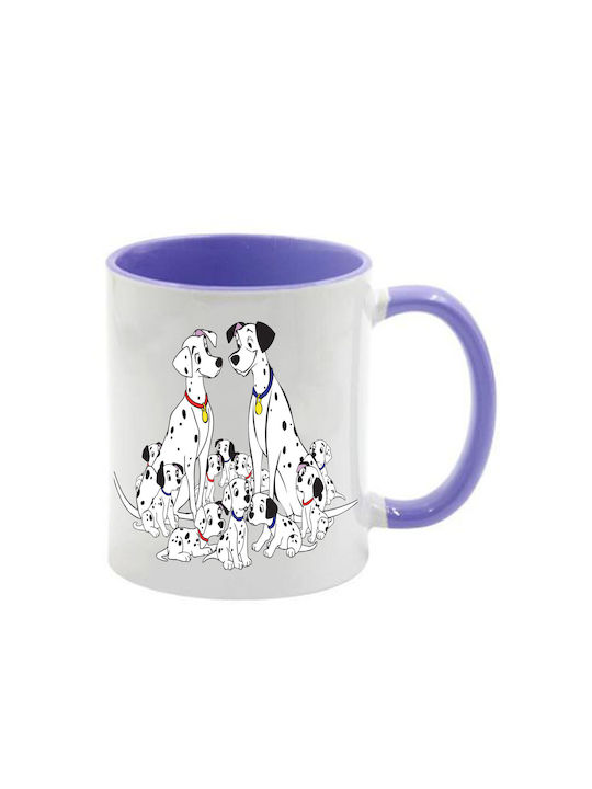 Κούπα Dalmatians Δαλματίας Λιλά Λαβή Εσωτερικό