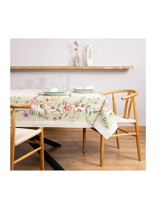 Liolios Home Checkered Tablecloth Green 140x140cm