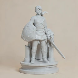 Άβαφη 3d Φιγούρα Link Stand On Base 129mm Βάψιμο Diy Δώρο Χρώματα 15,2 Cm 1:12