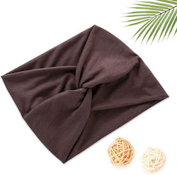 Crossed Headband Hair In Brown Soft Solid Cotton