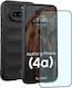 Bizonmobile 2 În 1 Kit De Protecție Bizon Tur Husa Bizon Glass Edge Folie Protectie Telefon Tempered Glass Compatibil Nothing Phone 4a Negru